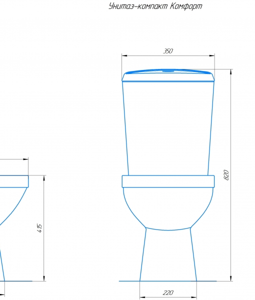 Унитаз-компакт Комфорт синий декор