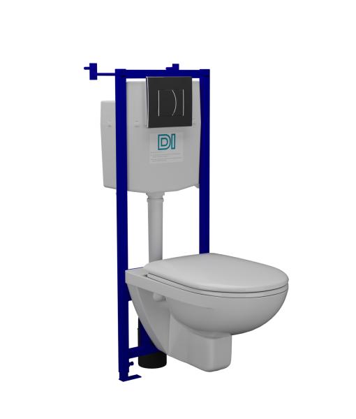 Комплект: Унитаз Элеганс подвесной с сиденьем, инсталляцией DI c хром панелью